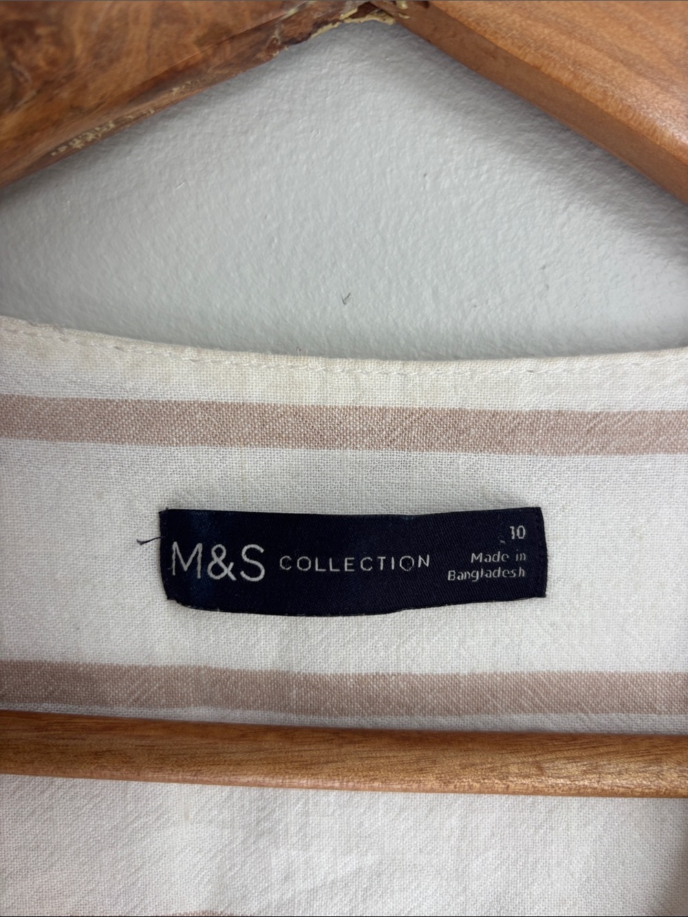 Women’s Linen Blend Striped Tunic Blouse Sz 10 Marks & Spencer - Picture 3 of 6